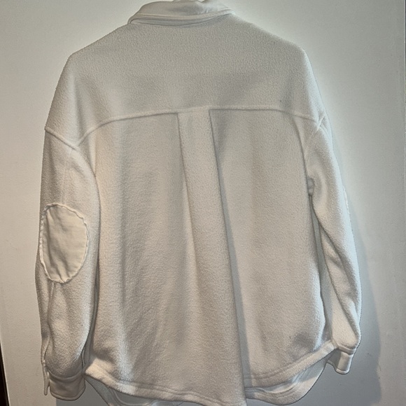 White Soft Button Down Shacket Medium - Picture 7 of 8